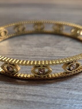 Gold-Tone Evil Eye Bangle Bracelet - Women Jewelry